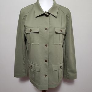 Emmeline olive cotton blend utility jacket size 16
